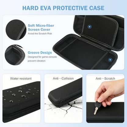 Qblahip Carrying Case for N*intendo Switch and for NEW Switch OLED Model(2021),Portable Hard Shell Pouch Carrying Travel Game Bag for Switch Accessories Holds 10 Game Cartridge (Black)