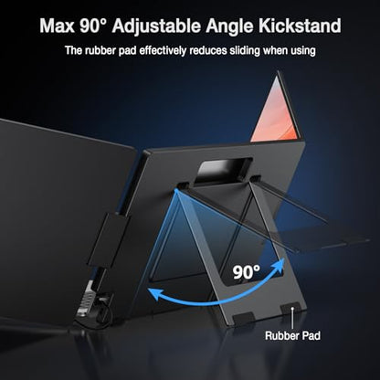 KYY 15.6" Laptop Screen Extender, 1080P FHD IPS Portable Monitor, One Cable USB-C Triple Monitor, Dual Travel Screen for 12"-17'' Laptops, 360° Rotation & Kickstand，X90D (Driver Need) - size: 15.6" Triple