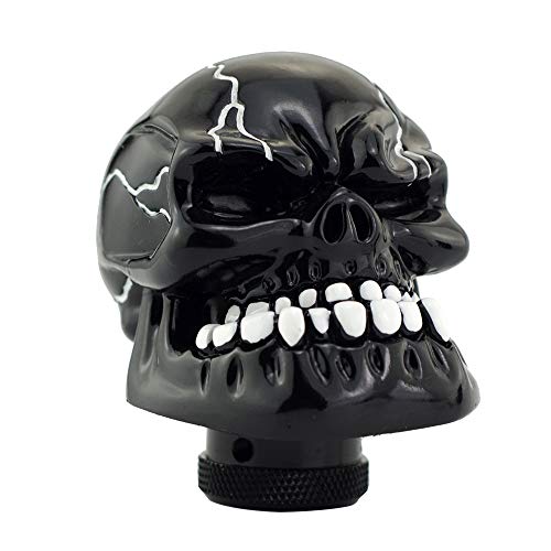 Black Skull Manual Automatic Gear Shift Knobs - color: Black