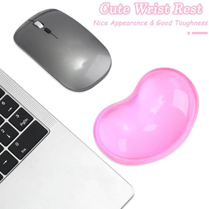 Gel Keyboard & Mouse Wrist Rest Set - Keyboard Wrist Rest Pad & Mouse Support for Office Gaming Pad Computer Laptop Ergonomic Comfortable Pain Relief- Pad Set (2 Pack) - color: Mouse Pad Double - Pink