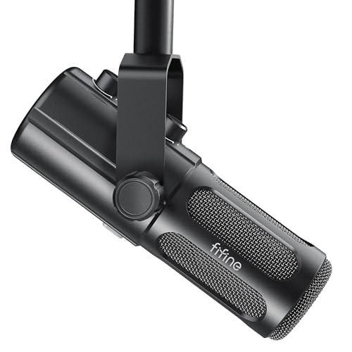 FIFINE AmpliTank TANK6 USB/XLR Dynamic Podcast Microphone for Vocal | Home Studio Streaming Mic, Mute Button, Monitoring Headphone Jack, Gain Knob, Metal Material, for Broadcast Recording - size: TANK6