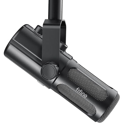FIFINE AmpliTank TANK6 USB/XLR Dynamic Podcast Microphone for Vocal | Home Studio Streaming Mic, Mute Button, Monitoring Headphone Jack, Gain Knob, Metal Material, for Broadcast Recording - size: TANK6
