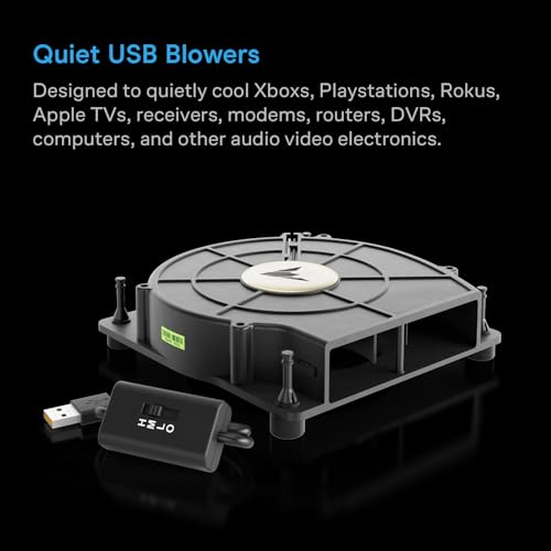 AC Infinity MULTIFAN S2, Quiet 120mm USB Blower Fan with Speed Control | UL-Certified for Receiver DVR Xbox Modem AV Cabinet Cooling - size: S2