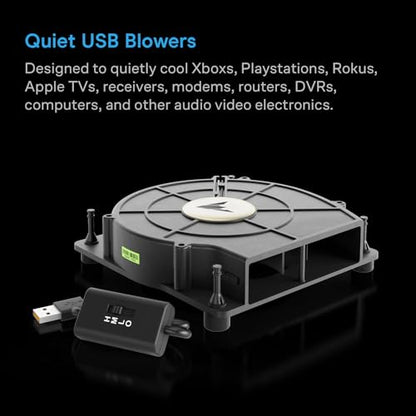AC Infinity MULTIFAN S2, Quiet 120mm USB Blower Fan with Speed Control | UL-Certified for Receiver DVR Xbox Modem AV Cabinet Cooling - size: S2
