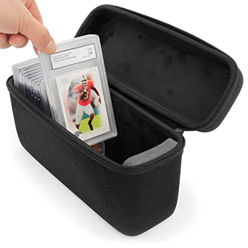 CASEMATIX Graded Card Case – Fits 30+ PSA, BGS, CGC Slabs or 140+ Toploaders – Sports Trading Card Storage Box with Scratch-Resistant Dividers – Holds One Touch & Magnetic Card Holders