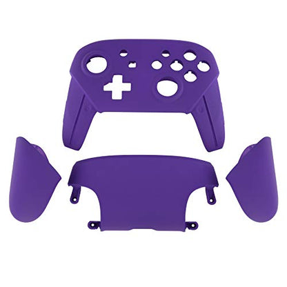 eXtremeRate Purple Faceplate Backplate Handles for Nintendo Switch Pro Controller, Soft Touch DIY Replacement Grip Housing Shell Cover for Nintendo Switch Pro - Controller NOT Included - color: Purple