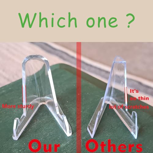 LRANFOW Thickened Version 24 Packs Card Stands Sports Card Holder, Card Display Stand for Display Graded Card Challenge Medals Casino Chips, 2.3 Inch Tall, Clear - size: 24 PCS / 2.3"