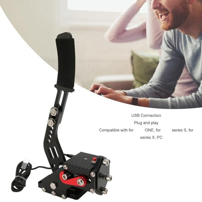 GOWENIC USB Handbrake, Sim Racing Game Hand Brake 64 Bit 2 in 1 Handbrake for ONE, Series S X PC with G920, for, iRacing Setup Use (Black) - color: Black