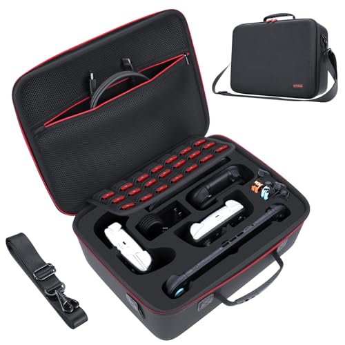 WPGEAR Hard Carrying Case Compatible with Nintendo Switch 2 & Accessories | Travel Bag Holds Switch 2 Console, Pro Controller x 2, Joy-Con Grip, Dock, Power Adapter, 21 Games, Cables and Accessories