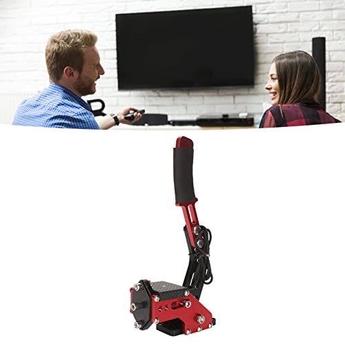 Jectse 64 Bit Plug and Play USB Handbrake for Sim Racing Games, Compatible with, and PC, Supports G27 G25 G29 T500 T300, Non for High Accuracy and Longevity (Red)
