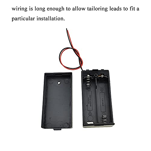 HAHIYO 3V AA Battery Holder Bundle with Wire Sturdy Cover Flexible Springs Contact Build-in Switch Batteries Black Case Easy Install 8 Pieces for Wall Clocks Ham Radio Kids Toys - style: 2AA-8P