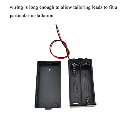 HAHIYO 3V AA Battery Holder Bundle with Wire Sturdy Cover Flexible Springs Contact Build-in Switch Batteries Black Case Easy Install 8 Pieces for Wall Clocks Ham Radio Kids Toys - style: 2AA-8P