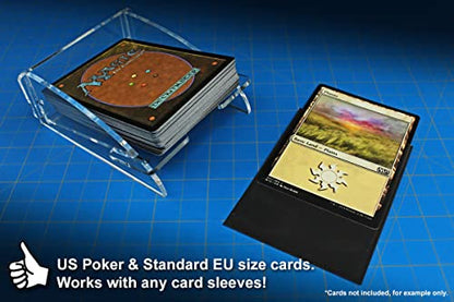 LITKO Standard Card Deck Holder | Single Pile, 40-60 | US/EU 70x100mm | Playing card tray for Magic, Pokémon & TCGs | Angled finger notch | Snap-fit, no glue | Laser-cut acrylic - color: Clear, size: Holds 40-60 Standard Cards. Single Pile