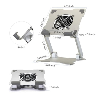 Surface Pro Stand, iPad Cooler,Aluminum Cooling Pad,Sturdy Tablet Stand Holder with Quiet Fan for Microsoft Surface Tablets,iPad Series,Samsung Galaxy Tabs-Up to 15-in Tablets - color: Silver