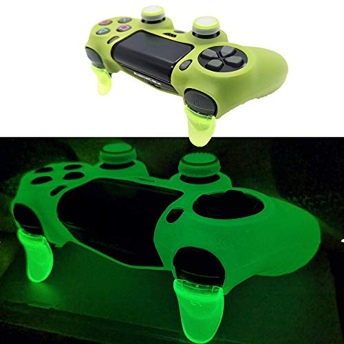 Ps4 Controller Skin Silicone Case Grip Glow in Dark Protective Cover for PS4/slim/Pro Dualshock 4 Controller(Glow Grass Green) - color: Glow Grass Green