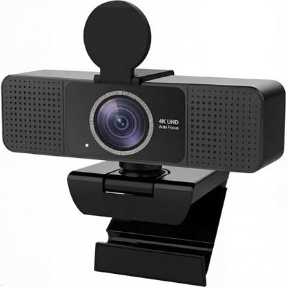 4K Webcam for PC with Dual Microphones,UHD 30fps Web Camera,Autofocus USB Webcam with Privacy Cover,Tripod, Plug & Play Camera for Zoom, Teams, Skype, Streaming, Laptop & Desktop