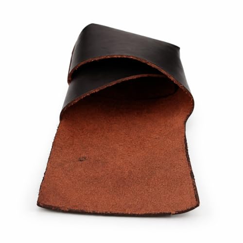 Full Grain Leather Playing Card Holder for Standard Deck, Handmade Leather Poker Card Case, Travel Playing Card Storage Organizer, Deck Protector Wallet, 5.1 x 3.5 x 0.7 Inch, Brown
