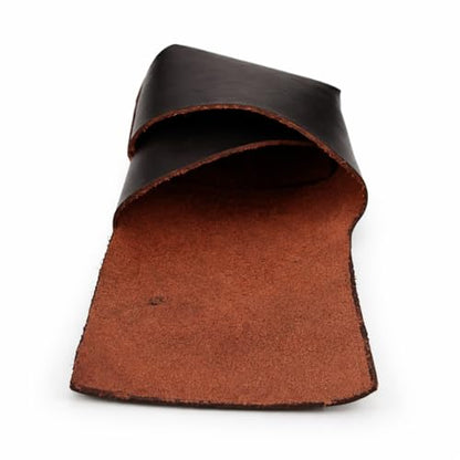 Full Grain Leather Playing Card Holder for Standard Deck, Handmade Leather Poker Card Case, Travel Playing Card Storage Organizer, Deck Protector Wallet, 5.1 x 3.5 x 0.7 Inch, Brown