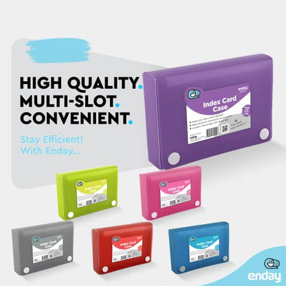 Enday Index Card Holder 3x5, Purple Index Card Case with 5 Tab Dividers, Index Card Organizer, Flash Card Holder, Holds 100 Cards. - color: PURPLE, size: 1