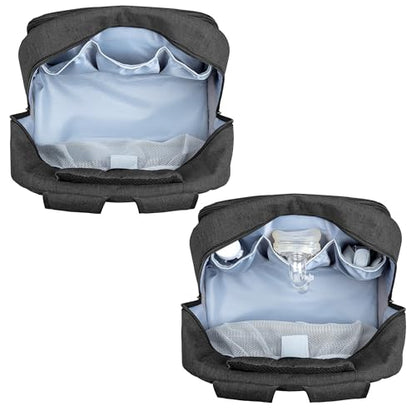 CURMIO CPAP Backpack Compatible with ResMed AirSense 9 10 11, Black | CPAP Supplies Storage Bag with Chest Belt for Power Supply, Mask, Headgear strap, Tubes, Empty Bag - color: Black