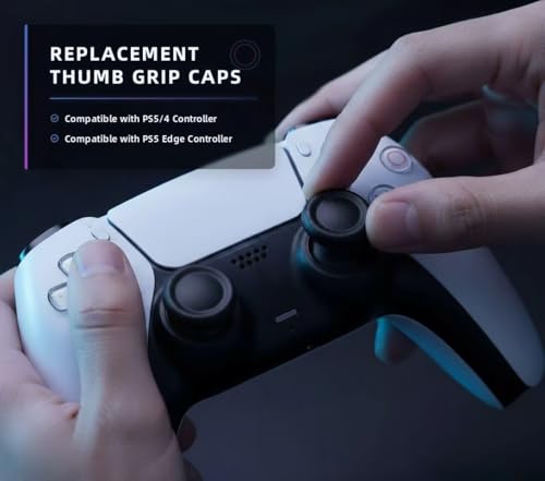 Ferkurn Replacement Thumb Grips Cap Compatible with PS5/4 Controller Edge Accessories, Anti-Slip Anti-Stickiness Anti-Scratch Joystick Caps Controller Thumbstick Grips Replacement Button, Repair Part - color: Pink