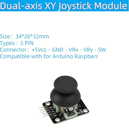6Pcs Joystick Dual-axis XY Module | Compatible with PS2 Game Joystick, Control Lever Sensor Board, Compatible with Arduino Raspberry, KY-023