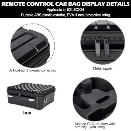 Portable Hardshell Carrying Case Box Protective Shoulder Storage Bag Suitcase Organizer for 1/24 RC Crawlers Car SCX24 Accessories