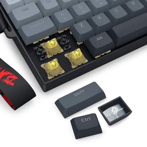 Redragon K617 HE Rapid Trigger Gaming Keyboard, 60% 61 Keys Wired Mechanical Keyboard w/Adjustable Hyper-Fast Actuation, Dedicated Hall Effect Magnetic Switch, PBT Gradient Keycap Strap Version - color: Gradient + Strap (HE Version)