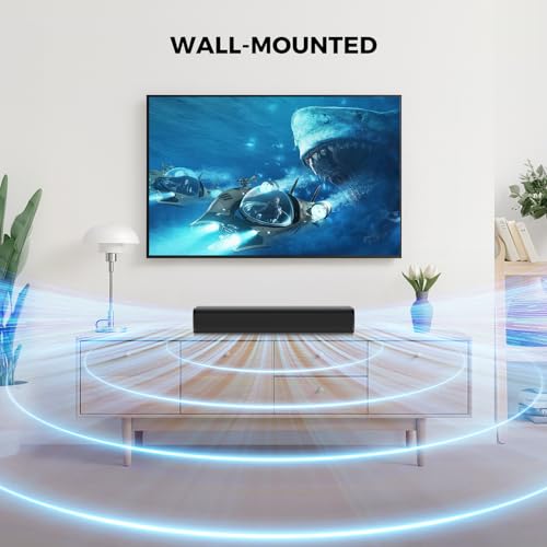 MZEIBO Sound Bar, 50W Soundbar for Smart TV Bluetooth 5.3 Speaker 17Inch with ARC/Optical/AUX Connection Surround for Home Theater Audio TV/PC/Gaming/Projectors