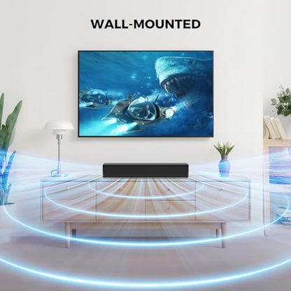 MZEIBO Sound Bar, 50W Soundbar for Smart TV Bluetooth 5.3 Speaker 17Inch with ARC/Optical/AUX Connection Surround for Home Theater Audio TV/PC/Gaming/Projectors