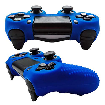 PS4 Controller DualShock4 Skin Grip Anti-Slip Silicone Cover Protector Case for Sony PS4/PS4 Slim/PS4 Pro Controller with 2 Thumb Grips (Blue) - color: Blue