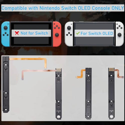 Left & Right Metal Slide Rail Replacement for Nintendo Switch OLED HEG-001 Console