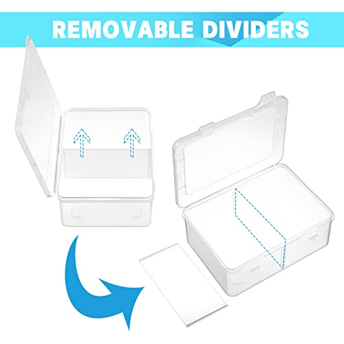 300 Card Storage Box Compatible with Mtg TCG Clear Plastic Trading Card Storage Box with Removable Divider Hard Trading Deck Case for Baseball Football Game Organizer Collector(4 Pcs)