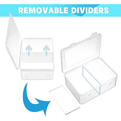 300 Card Storage Box Compatible with Mtg TCG Clear Plastic Trading Card Storage Box with Removable Divider Hard Trading Deck Case for Baseball Football Game Organizer Collector(4 Pcs)