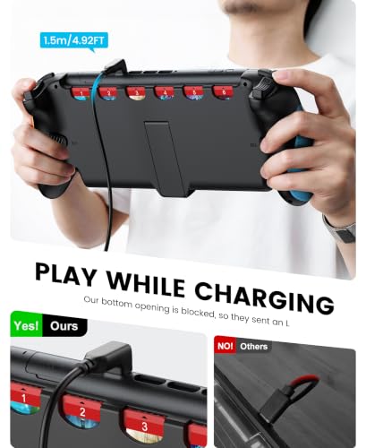 Gammeefy JC700 Switch 2 Controller, Handheld Controller with Ergonomic Grip | Hall Effect Joystick, 8-Color RGB Lighting, Wired Connection | No Latency, Macros, Turbo, 6 Game Slots