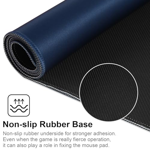 XXL Gaming Mouse Pad 35.4x15.7 Professional Large Mouse Pad & Computer Game Mouse Mat-90x40 Darkblueus - color: 90x40 Darkblueus, size: 35.4x15.7x0.1IN