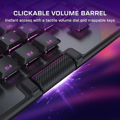Turtle Beach Command Series KB5 Full-Sized Mechanical PC Gaming Keyboard | Touchscreen Command Display, Low-Profile Mechanical Switches, Double Shot PBT Keycaps, True 8K Polling, Per Key RGB, Black - style: KB5 Keyboard