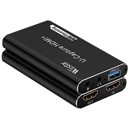 Wiistar USB Audio Video Capture Card 1080P60 HDMI to USB3.0 Video Capture | Support YUY2 with Microphone 4K30Hz HDMI Loopout for Game Recording Live Streaming PS4 Compatible with Windows Mac OS System