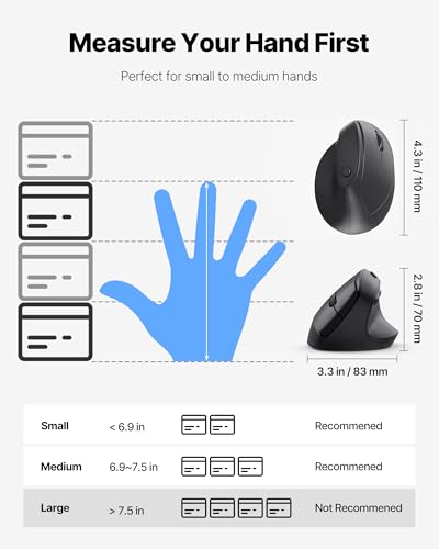 Ergonomic Mouse, USB+Bluetooth Dual Connection, Wireless Vertical Mouse for Reducing Wrist Pain, 1000/1600/2400 DPI, Ergo Mouse with Quiet Click for Windows Mac OS PC Computer Laptop, Black - color: Black