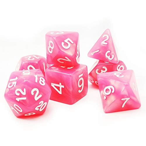 Bescon Moonstone Dice Set Peachy, Bescon Polyhedral RPG Dice Set Moonstone Effect - color: Peachy