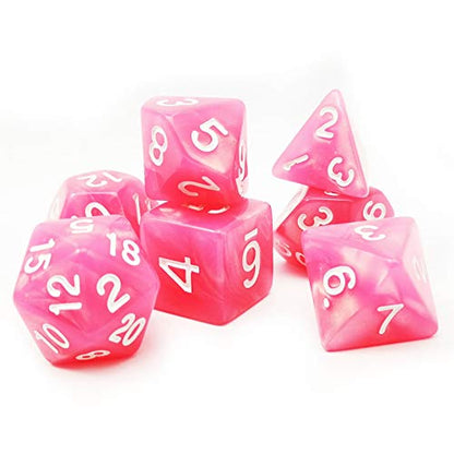Bescon Moonstone Dice Set Peachy, Bescon Polyhedral RPG Dice Set Moonstone Effect - color: Peachy