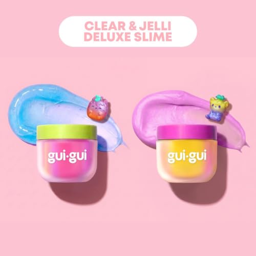 GUI GUI Fruity Glow Deluxe Twin Pack Slime Kit, 2 Scented Slimes Jelli & Clear, Beautify Your Slime, 5-Step Beauty Ritual, Includes Gua Sha & Scoop Tools, Ages 6+ - style: Deluxe Pack- Jelli & Clear