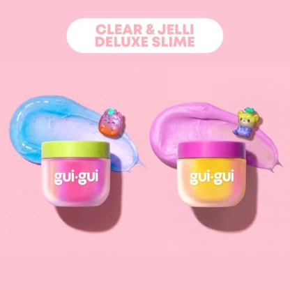 GUI GUI Fruity Glow Deluxe Twin Pack Slime Kit, 2 Scented Slimes Jelli & Clear, Beautify Your Slime, 5-Step Beauty Ritual, Includes Gua Sha & Scoop Tools, Ages 6+ - style: Deluxe Pack- Jelli & Clear