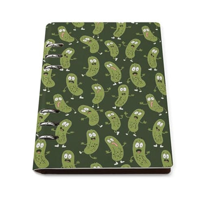JOJOART Cute Pickle Characters Funny Journals Binder Notebook Loose Leaf 6-Ring Professional Notebook,Spiral Notebooks Refillable Journal Notebook,90 Sheets for Office Travel Planner