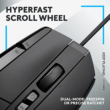 Logitech G502 X Wired Gaming Mouse - Black | Optical Switches, 13 Buttons, Infinite Scroll, PC/MacOS Compatible - color: Black, style: Wired