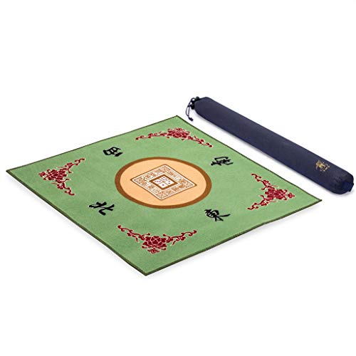 Yellow Mountain Imports Table Cover for Mahjong, Poker, Card Games, Board Games, Tile Games, and Dominoes - Green, 31.1 Inches - color: Green