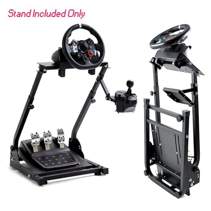 Minneer Foldable Steering Racing Wheel Stand for Logitech G29 G920 G923 G27，for Thrustmaster T80 T150 T248, for Fanatec Racing wheel Driving Simulator Cockpit(Wheel, Pedals, Handbrake Not Included)