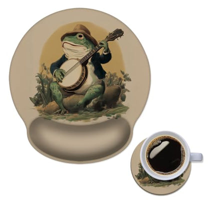 Mouse Pad with Wrist Support, Ergonomic Mouse Pad with Memory Foam Wrist Rest Cushion, Non-Slip Rubber Base Gaming Mice Pad for Home Office Computer Laptop,Frog - color: Frog
