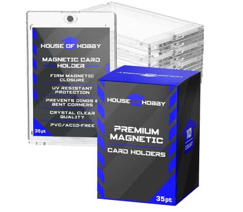 35pt Magnetic Card Holders, 10 Pack, Clear, Plastic, UV Resistant, Fits Card Protectors - size: 35pt Magnetic Card Holders (10pc)