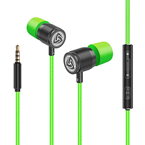 LUDOS Ultra Wired Earbuds in-Ear Headphones, 5 Years Warranty, Earphones with Microphone, Noise Isolating Ear Buds, Memory Foam for iPhone, Samsung, School Students, Kids, Women, Small Ears - Green - color: Green, style: 3.5 mm